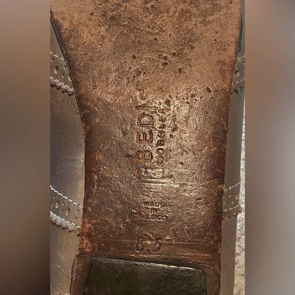 Bed Stu Women’s Taupe Gray Brown Leather Oxfords Shoes size 8.5 preppy classic - Picture 7 of 8